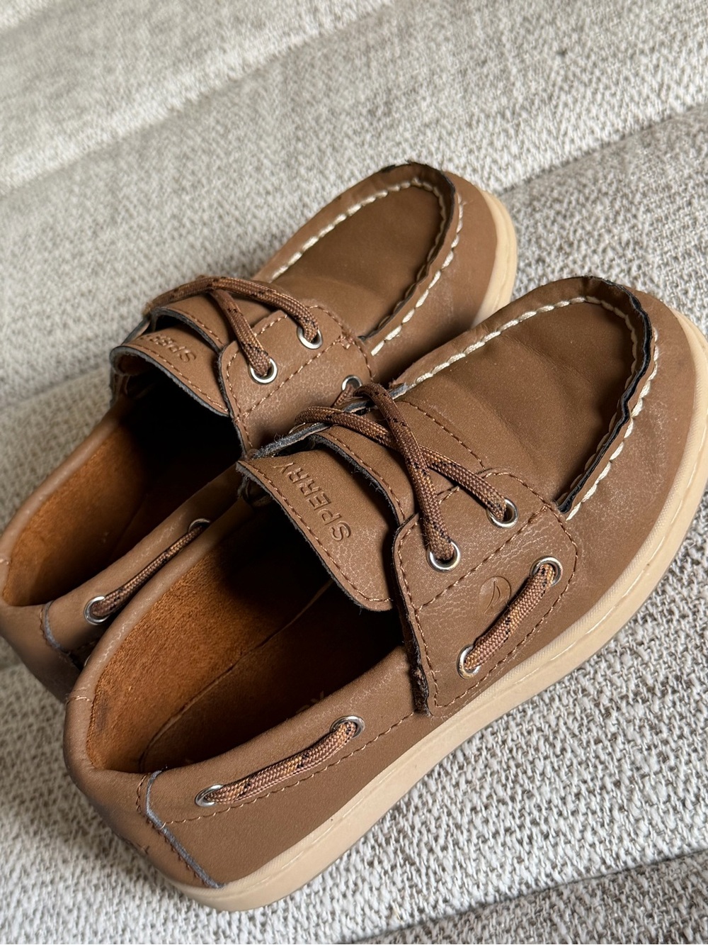 Sperry Brown Tan Kids Moccasins size 10M